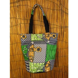 画像: パーニュ生地＊アフリカンプリント＊トートバッグ＊Ｍ