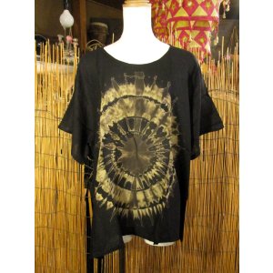 画像: モノトーンタイダイ染め＊レーヨン素材＊半袖＊プルオーバー