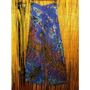 画像: タイダイ染め＊レーヨンスパンデックス素材＊ストレッチ＊ロングパンツ