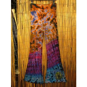 画像: スパンデックス混合＊レーヨン素材＊タイダイ染め＊ストレッチ＊ゴアパンツ