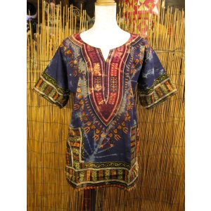 画像: 小さめサイズ＊タイダイ染め＊アフリカンプリント＊ダシキ＊ＤＡＳＨＩＫＩ＊Ｓ
