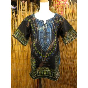 画像: 小さめサイズ＊タイダイ染め＊アフリカンプリント＊ダシキ＊ＤＡＳＨＩＫＩ＊Ｓ