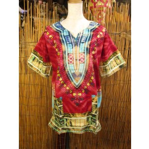 画像: 小さめサイズ＊タイダイ染め＊アフリカンプリント＊ダシキ＊ＤＡＳＨＩＫＩ＊Ｓ