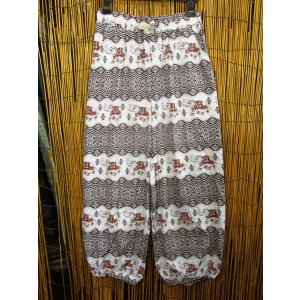 画像: 象さんプリント＊ポリエステル素材＊アラジンパンツ＊タイパンツ