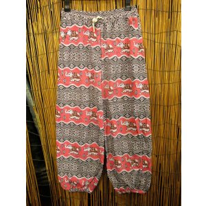 画像: 象さんプリント＊ポリエステル素材＊アラジンパンツ＊タイパンツ