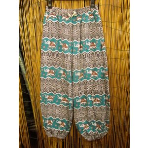 画像: 象さんプリント＊ポリエステル素材＊アラジンパンツ＊タイパンツ