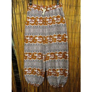 画像: 象さんプリント＊ポリエステル素材＊アラジンパンツ＊タイパンツ