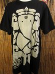 画像2: 黒色＊コットン素材＊抜染プリント＊ガネーシャ＊半袖＊Ｔシャツ＊Ｌ