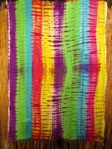 画像: タイダイ染め＊レーヨン素材＊フリンジ＊マルチクロス＊パレオ