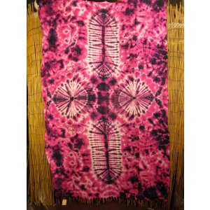 画像: タイダイ染め＊レーヨン素材＊フリンジ＊マルチクロス＊パレオ