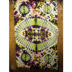 画像: タイダイ染め＊レーヨン素材＊フリンジ＊マルチクロス＊パレオ