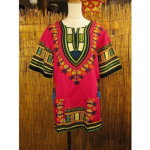 画像: 小さめサイズ＊アフリカンプリント＊ダシキ＊ＤＡＳＨＩＫＩ＊Ｓ