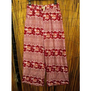 画像: 象さんプリント＊ポリエステル素材＊ロング丈＊イージーパンツ