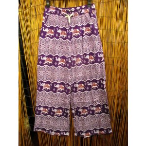 画像: 象さんプリント＊ポリエステル素材＊ロング丈＊イージーパンツ