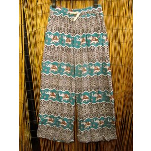 画像: 象さんプリント＊ポリエステル素材＊ロング丈＊イージーパンツ