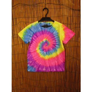 画像: 【１３０ｃｍ】キッズサイズ＊タイダイ染め＊コットン素材＊半袖＊Ｔシャツ