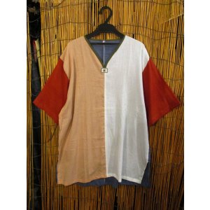 画像: 切り替えカラー＊薄手＊コットン素材＊半袖＊プルオーバー