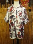 画像1: 和風プリント＊コットン＆リネン混紡＊個性的＊半袖＊アロハシャツ ＊Ｌ
