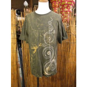 画像: ストーンウォッシュ加工＊コットン素材＊ハンドペイント＊半袖Ｔシャツ＊ＸＬ