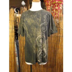 画像: ストーンウォッシュ加工＊コットン素材＊ハンドペイント＊半袖Ｔシャツ＊ＸＬ
