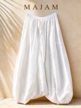 画像: 白色＊レーヨン素材＊ふんわり＊サルエルパンツ