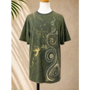 画像: ストーンウォッシュ加工＊コットン素材＊ハンドペイント＊半袖Ｔシャツ＊ＸＬ