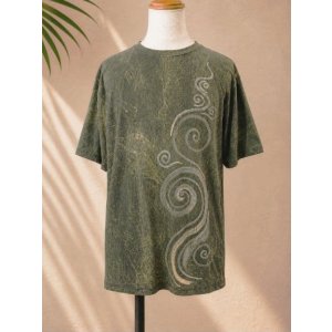 画像: ストーンウォッシュ加工＊コットン素材＊ハンドペイント＊半袖Ｔシャツ＊ＸＬ