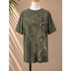 画像: ストーンウォッシュ加工＊コットン素材＊ハンドペイント＊半袖Ｔシャツ＊ＸＬ