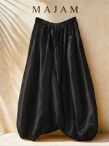 画像: 黒色＊レーヨン素材＊ふんわり＊サルエルパンツ