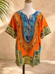 画像1: 小さめサイズ＊タイダイ染め＊アフリカンプリント＊ダシキ＊ＤＡＳＨＩＫＩ＊Ｓ