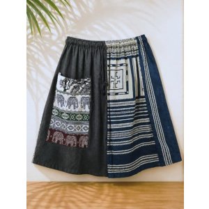 画像: 織り生地＊切り替え＊コットン素材＊ポケット付き＊ハーフパンツ