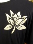画像3: 黒色＊コットン素材＊抜染プリント＊ロータス＊半袖＊Ｔシャツ＊ＸＬ