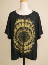 画像: モノトーンタイダイ染め＊レーヨン素材＊半袖＊プルオーバー