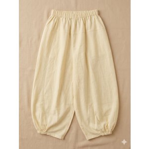 画像: 無地＊コットン素材＊半端丈＊クロップドパンツ