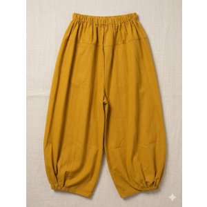 画像: 無地＊コットン素材＊半端丈＊クロップドパンツ
