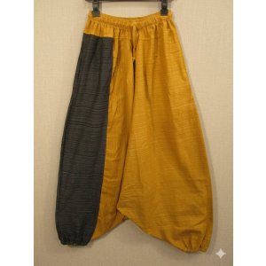 画像: バイカラー＊コッン素材＊シンプル＊ふんわり＊サルエルパンツ