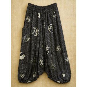 画像: 和風プリント＊レーヨン素材＊ふんわり＊サルエルパンツ