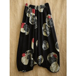 画像: 和風プリント＊レーヨン素材＊ふんわり＊サルエルパンツ