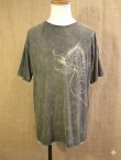 画像1: ストーンウォッシュ加工＊コットン素材＊ロータス＊ハンドペイント＊半袖Ｔシャツ＊ＸＬ