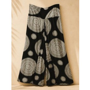 画像: 和風プリント＊レーヨン素材＊巻きタイプ＊ロングパンツ＊ラップパンツ