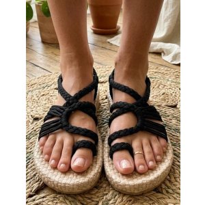 画像: 【２３・５ｃｍ〜２４ｃｍ】ソフトタイプ＊編み編み＊紐サンダル