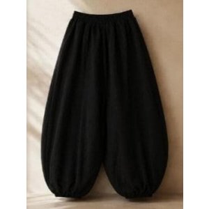 画像: 黒色＊コットン素材＊ゆったりシルエット＊ビッグアラジンパンツ＊バルーンパンツ