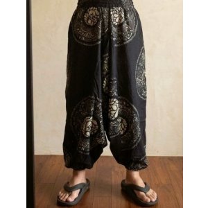 画像: 和風プリント＊コットン素材＊ふんわり＊サルエルパンツ
