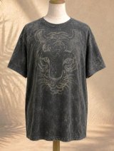 画像: ストーンウォッシュ加工＊コットン素材＊タイガー＊ハンドペイント＊半袖Ｔシャツ＊ＸＬ