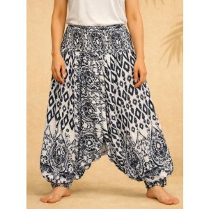 画像: イカット風プリント＊レーヨン素材＊２ＷＡＹ＊ふんわり＊サルエルパンツ 