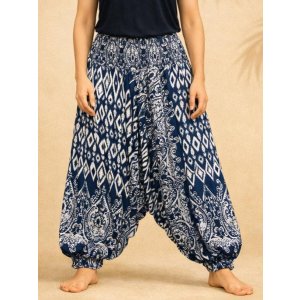 画像: イカット風プリント＊レーヨン素材＊２ＷＡＹ＊ふんわり＊サルエルパンツ 