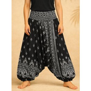 画像: イカット風プリント＊レーヨン素材＊２ＷＡＹ＊ふんわり＊サルエルパンツ 