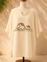 画像: 象さん＊ハンドペイント＊Ｗコットン素材＊ハーフスリーブ＊プルオーバー