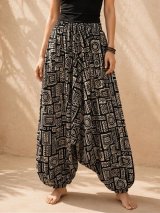 画像: 和風プリント＊レーヨン素材＊ふんわり＊サルエルパンツ