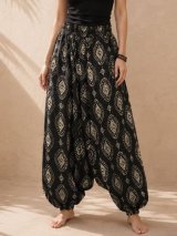 画像: 和風プリント＊レーヨン素材＊ふんわり＊サルエルパンツ
